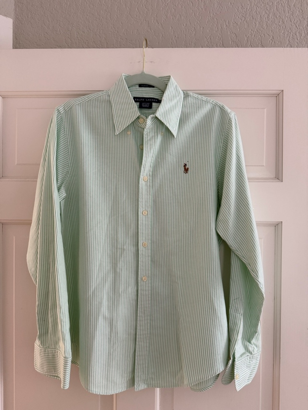 Ralph Lauren Light Mint Pinstripe Button-Down Shirt